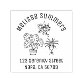 Houseplants Hobby Arch Address Permastempel (Design)