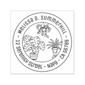 Houseplants Hobby Round Address Permastempel (Design)