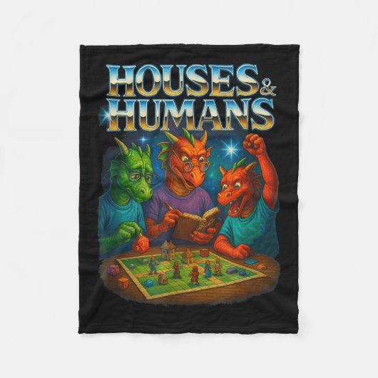 Houses And Humans Funny Gaming Rpg Gamers Men Wome Fleecedecke (Vorderseite)