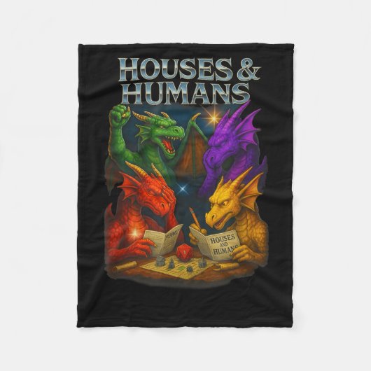 Houses And Humans Funny Novelty Rpg Gamers Men Wom Fleecedecke (Vorderseite)