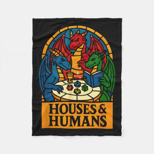 Houses And Humans Funny Rpg Nerdy Gamers Men Women Fleecedecke (Vorderseite)