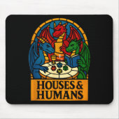 Houses And Humans Funny Rpg Nerdy Gamers Men Women Mousepad (Vorne)