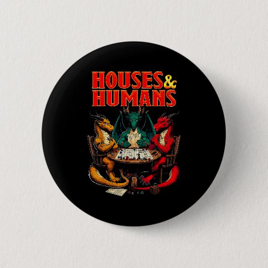 Houses And Humans Funny Tabletop Rpg Dice Game Par Button (Vorderseite)