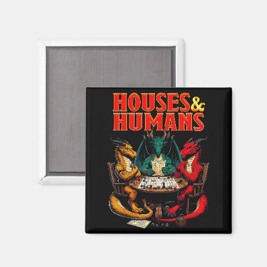 Houses And Humans Funny Tabletop Rpg Dice Game Par Magnet (Vorderseite/Rückseite)