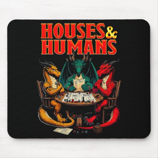 Houses And Humans Funny Tabletop Rpg Dice Game Par Mousepad (Vorne)