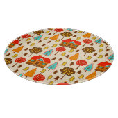 Houses Forest Vintag Nahtlos Muster Schneidebrett (Ecke)