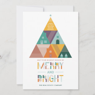 Houses & Tree Real Anwesen Business Holiday Card Feiertagskarte