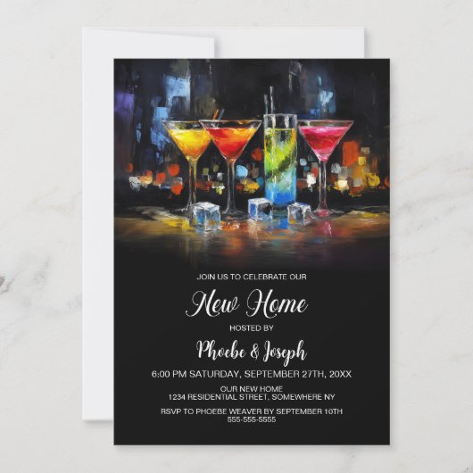 Housewarming Cocktail Party Einladung (Vorderseite)