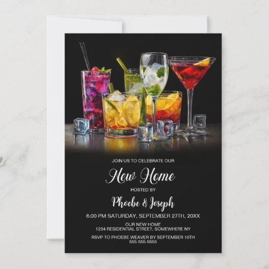Housewarming Cocktail Party Einladung (Vorderseite)