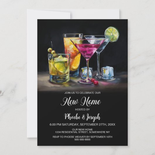 Housewarming Cocktail Party Einladung (Vorderseite)