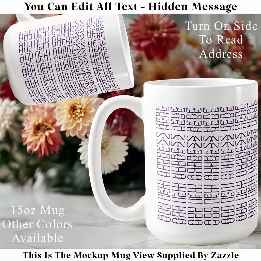 Housewarming Custom Address Hidden Message Trendy Kaffeetasse