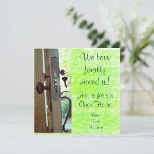 Housewarming-Einladung oder Mitteilung Einladung (Stehend Vorderseite)