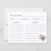 Housewarming Elegant Purple Floral Recipe Card (Vorderseite)