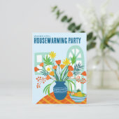 HOUSEWARMING Floral Bouquet Neue Zuhause Adresse N Postkarte (Stehend Vorderseite)