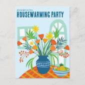 HOUSEWARMING Floral Bouquet Neue Zuhause Adresse N Postkarte (Vorderseite)