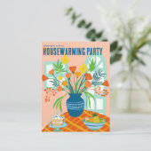 HOUSEWARMING Floral Bouquet Neue Zuhause Adresse N Postkarte (Stehend Vorderseite)