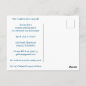 HOUSEWARMING Floral Bouquet Neue Zuhause Adresse N Postkarte (Rückseite)