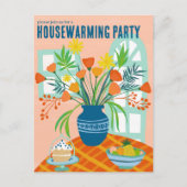 HOUSEWARMING Floral Bouquet Neue Zuhause Adresse N Postkarte (Vorderseite)