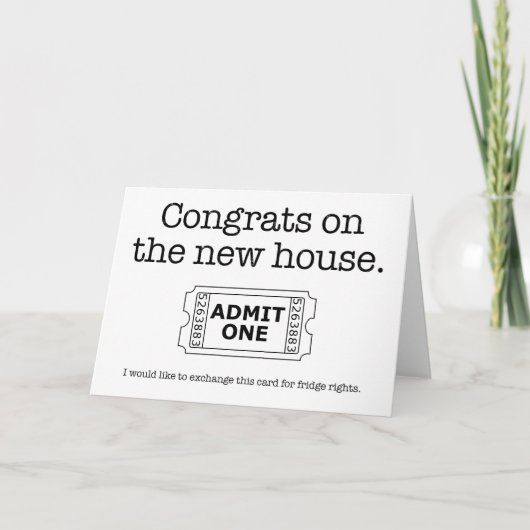 Housewarming Fridge Rights Card Einladung (Vorderseite)