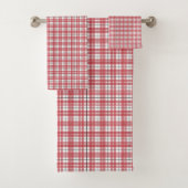 Housewarming Gift Red Black Plaid Towel Style Badhandtuch Set (Insitu)
