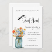 Housewarming Invitation • Home Sweet Home Floral Einladung (Vorne/Hinten)