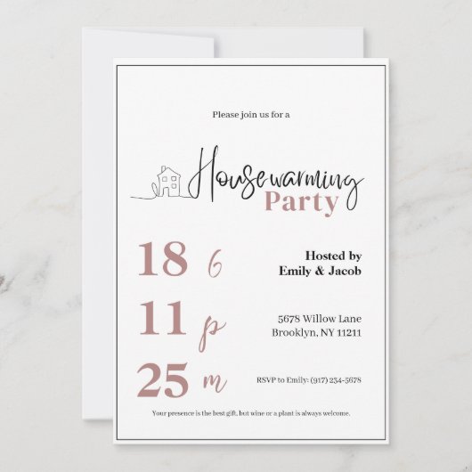 Housewarming Invitation • Modern New Home Party In Einladung (Vorderseite)