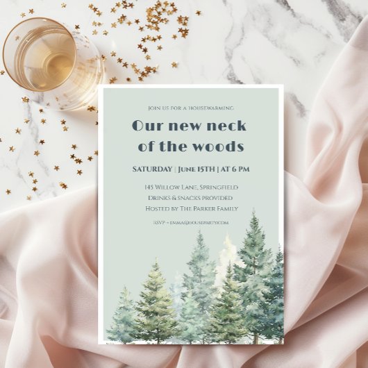 Housewarming Invitation Our New Neck of the Woods Einladung