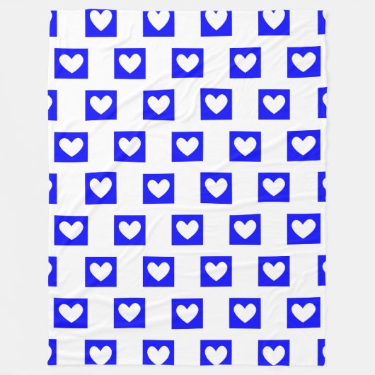 Housewärming Neues Zuhause Blue Hearts Muster Fleecedecke (Vorderseite)