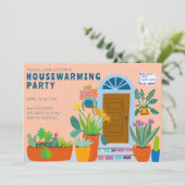 HOUSEWARMING NEUES ZUHAUSE-farbiges Party an der V Einladung (Stehend Vorderseite)