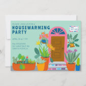 HOUSEWARMING NEUES ZUHAUSE-farbiges Party an der V Einladung (Vorderseite)