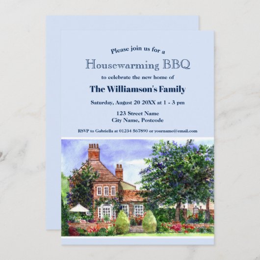 Housewärming New Zuhause Manor House York England Einladung (Vorne/Hinten)