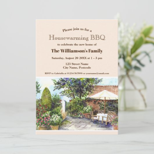 Housewärming New Zuhause Terrace of Manor House Yo Einladung (Stehend Vorderseite)