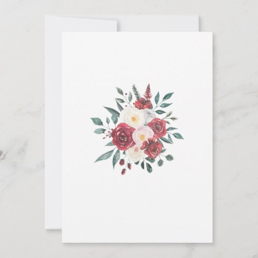 Housewarming-Party-Blumen-neues Zuhause-Haus-Rot Einladung (Rückseite)