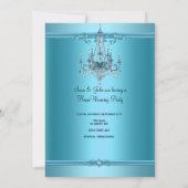 HouseWarming Party Chandelier Rich Aquamarin Blue Einladung (Rückseite)