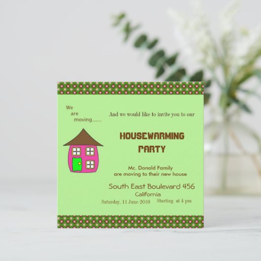 Housewarming-Party Einladung (Stehend Vorderseite)