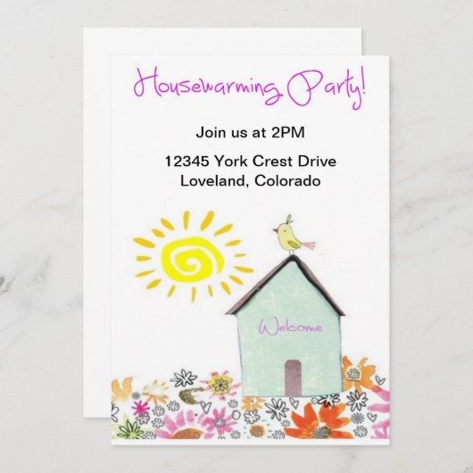 Housewarming-Party! Einladung (Vorne/Hinten)