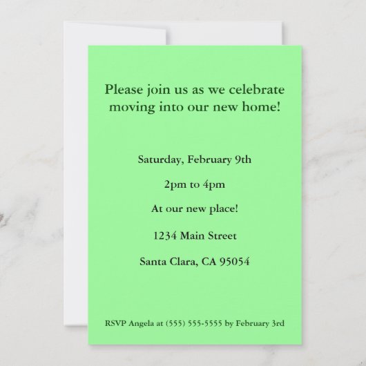 Housewarming-Party Einladung - Arman Manookian (Rückseite)