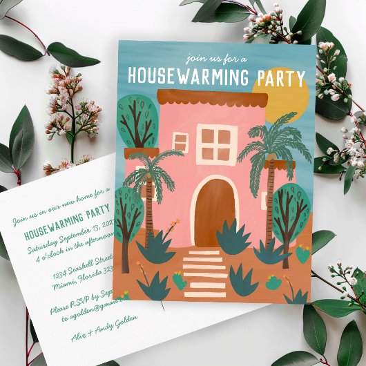 HOUSEWARMING PARTY Einladung neue Zuhause-Adresse  Postkarte