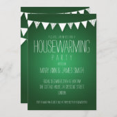 Housewarming-Party-Herzen, die Grün mit dem Kopfe Einladung (Vorne/Hinten)