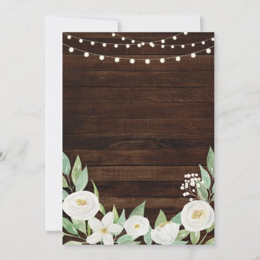 Housewarming-Party-hölzernes rustikales neues Einladung (Rückseite)