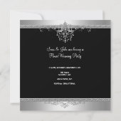 HouseWarming Party Kronier Lila Silberweiß Einladung (Rückseite)