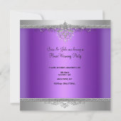 HouseWarming Party Kronier Lila Sofa Silber Einladung (Rückseite)