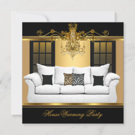 HouseWarming Party Kronier Rich Gold Black Einladung