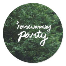 HOUSEWARMING-PARTY Logo-Aufkleber