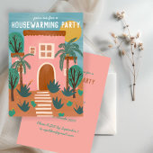 HOUSEWARMING PARTY Neue rosa Zuhause-Adresse CUSTO Einladung