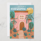 HOUSEWARMING PARTY Neue rosa Zuhause-Adresse CUSTO Einladung (Vorderseite)