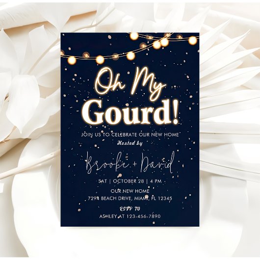 Housewärming Party Oh mein Gourd! Schwarz und Weiß Einladung
