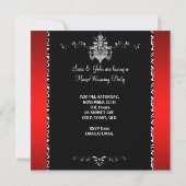 HouseWarming Red White Black Chandelier Einladung (Rückseite)