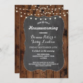 Housewarming-rustikale Licht-hölzerne Kreide laden Einladung (Vorne/Hinten)