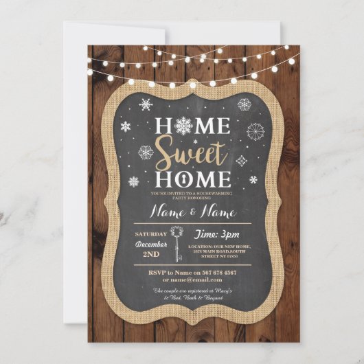 Housewärming Sweet Zuhause Weihnachtsfest einladen Einladung (Vorderseite)